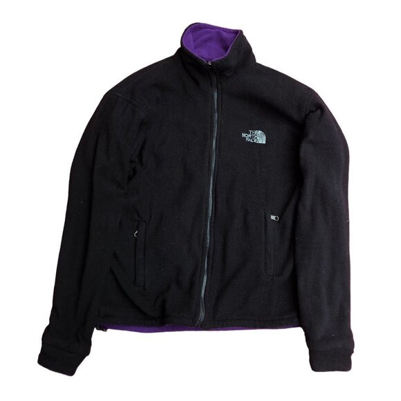 VINTAGE Reversible The North Face Fleece Jacket Black/Purple Medium - Picture 1 of 16
